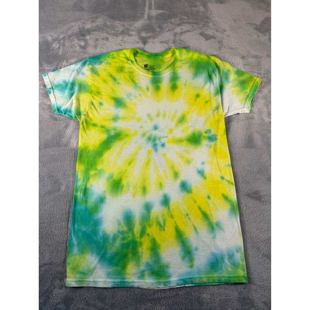 🍀Hanes ComfortSoft Tie-Dye T-Shirt Green Yellow M
